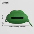 Cute green frog-shaped silicone pet waste bag dispenser with metal carabiner clip - Cloud Dispenser (A0109) / Silicone Part / Green