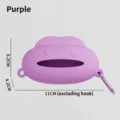 Purple lip-shaped silicone pet poop bag dispenser with dimension markers - Cloud Dispenser (A0109) / Silicone Part / Purple