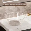 Petite cuvette transparente en plastique pour la maison, diamètre 28,5 cm, hauteur 10 cm. - Style Minimaliste (C4304) / Petit (28.5x10cm) / Transparent