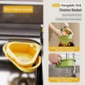 Triangular double-layer kitchen sink drain basket available in bright yellow and green colors - Basic Style / Yellow