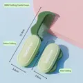 Mini peigne à cheveux pliable portable vert clair pour voyage avec dimensions - Peigne Pliable Vert / 1 Pièce / Vert