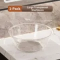 Grande bassine en plastique transparent de 35 cm de diamètre - Style Minimaliste (C4304) / Grand (35x12cm) / Transparent