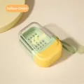 Boîte à savon portable avec égouttoir et couvercle scellé aux couleurs dopamine - Jaune-vert