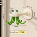 Jellyfish-shaped rotating adhesive kitchen hook, grass green finish, 1 pack unit - 1 Piece / Green