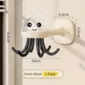 Creative jellyfish-shaped rotating kitchen hook in classic black finish with 1 pack - 1 Piece / Black