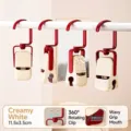 Cream white multi-functional 360 degree rotating windproof non-marking laundry clip - 1 Piece / Red White