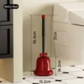 Vintage red bell-shaped toilet brush with bow detail and matching base for bathroom decor - Retro Red