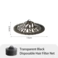 Transparent black disposable drain hair filter for bathroom and kitchen sinks - 10 Pieces Pack / Transparent Black