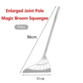 Balai magique gris raclette avec manche de 96cm et tête de grattage de 31cm de large - 5 Pièces / Poteau Épissé (90cm) / Gris