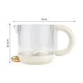 Handheld semi-automatic egg mixing cup with dimensions 19cm by 11.5cm in cream white - Pull-style Whisking Cup / Milky White