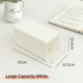 Large white acrylic desktop drawer storage box with clear drawer for organized space - Large White
