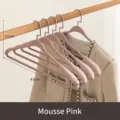 Professional matte mousse pink wide shoulder non-slip clothes hanger for heavy coats - Mousse Pink