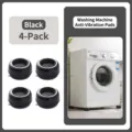 Set van 4 universele ronde trillingsdemper pads voor wasmachines en apparaten - Set van 4 / Zwart