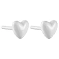 Minimalist white heart-shaped bioceramic stud earrings for sensitive ears jewelry - Heart Style (ED0388) / White