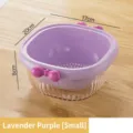 Small lavender purple double-layer kitchen drain basket for fruit and vegetables, 1 piece set - S / Small Lavender Purple