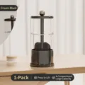 Modern creamy black lifting makeup brush organizer tube with 4-grid large capacity - Press Lift / Creamy Black