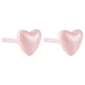 Minimalist pink bioceramic heart-shaped stud earrings for a clean, stylish look - Heart Style (ED0388) / Light Pink