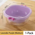 Lavender purple medium double-layer drain basket with bow detail, 1 pack - M / Medium Lavender Purple