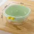 Medium size mint green double-layer kitchen drain basket with cute yellow bow handles - Medium Mint Green