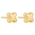 Minimalistische goudkleurige biokeramische X-vormige oorknopjes voor gevoelige oren - Klaverstijl (ED0396) / Geel