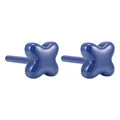 Minimalistische blauwe biokeramische klavertje vier oorknopjes voor gevoelige oren - Klaverstijl (ED0396) / Blauw