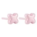 Minimalistische roze biokeramische klaver vier oorknopjes voor gevoelige oren - Klaverstijl (ED0396) / Roze
