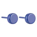 Eenvoudige ronde biokeramische oorknopjes in donkerblauw voor verzorging van gaatjes - Ronde Stijl (ED0395) / Blauw
