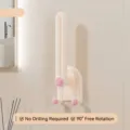 Multifunctional no-drill wall-mounted hair accessory and jewelry rack in creamy pink - Single Piece / Creamy Pink