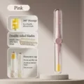 Portable 2-in-1 nose hair trimmer and silicone ear cleaner tool in pink with case - Nose Hair Trimmer / Light Pink