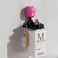 Wandmontierter Halter für Duschgel in Pink und Schwarz mit Haken für das Badezimmer - Schwarzrosa