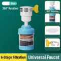 Universele blauwe kraanwaterfilter met 360-graden rotatie en 6-laags filtratie. - Blauwe Stijl (C4638) / Blauw