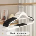 Durable non-slip white and black plastic clothes hanger dimensions 42x21cm for home use - 42x21cm / Black