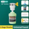 Universele groene kraanwaterfilter met 6-laags zuivering en 360-graden rotatie - Groene Stijl (C4638) / Groen