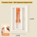 Heavy duty adjustable non-marking hook for picture frames with two adhesive strips - Upgrade Multi-directional Hook (Orange & White) / 8.3x5.3x2cm