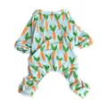Pijama mameluco para perro azul claro con bonito estampado de zanahorias suaves. - L / Azul claro