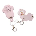 Llavero conmemorativo rosa en forma de pata con portafotos y elegante estuche de cuero - Rosa
