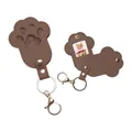 Llavero conmemorativo para mascotas en piel sintética marrón con ranura para foto de pata - Marrón