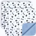 Paquete de 2 empapadores lavables para cachorros con bonitos estampados de huellas - 2 Piezas (98*68cm) / Corazón azul