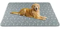 Empapador lavable para perros gris con patrón de huesos y un golden retriever - 2 Piezas (98*68cm) / Gris Hueso
