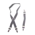 Détail des bretelles élastiques grises pour couches d'animaux avec clips en métal - Gris