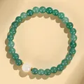 Eleganter Armreif aus grünen Chalcedon- und Mondsteinperlen mit Goldakzenten-Variante - Blauwasser Chalzedon Blaues Mondstein Armband