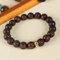 Ethnic style vintage red sandalwood beaded bracelet featuring engraved zodiac patterns - Zodiac Rooster Style (SL5646)