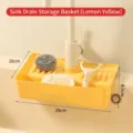 Zitronengelber Spülbecken-Organizer-Korb zum Abtropfen von Schwämmen und Tüchern 29cm - Zitronengelb