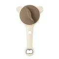 Adjustable 4-in-1 multi-functional manual jar and bottle opener in cream and brown - Khaki