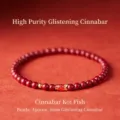 Exquisite 4mm red cinnabar bead bracelet featuring a gold koi fish charm for luck - Lucky Koi - Purple Gold Cinnabar / 4mm