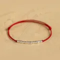 Handcrafted 925 sterling silver bamboo joint charm red string bracelet for good luck - Bracelet / Peace Red