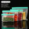 Reusable green EVA food storage bags in four sizes for fresh fruit and vegetables - Dazzling Style / Extra Large / Green