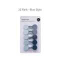 10-piece set of creative Nordic style adhesive wall hooks in different blue shades - 10 Pieces Pack / Blue