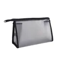Portable black mesh toiletry bag waterproof cosmetic organizer for travel storage - L / Black