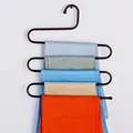 Multi-functional S-shaped five-tier metal pants hanger organizer for closet storage - 35*35cm / Bronze